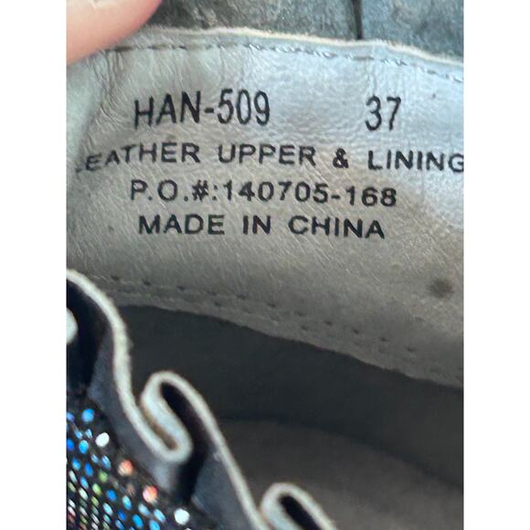 Alegria Leather Floral Shimmery Ankle Boots EU Size 37 US Size 6.5 - Picture 10 of 11